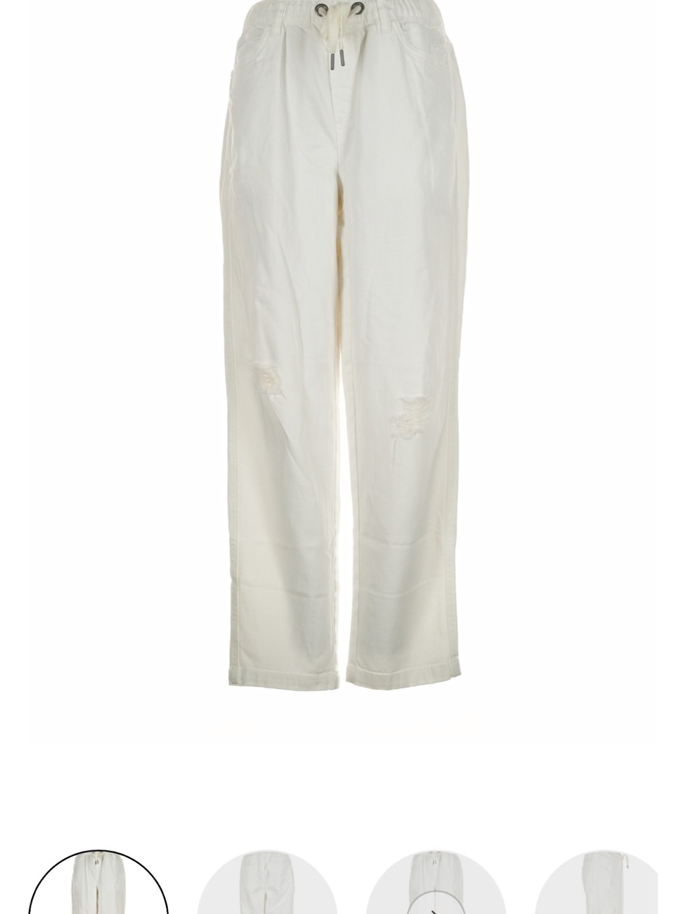aerie White Drawstring Relaxed Pants